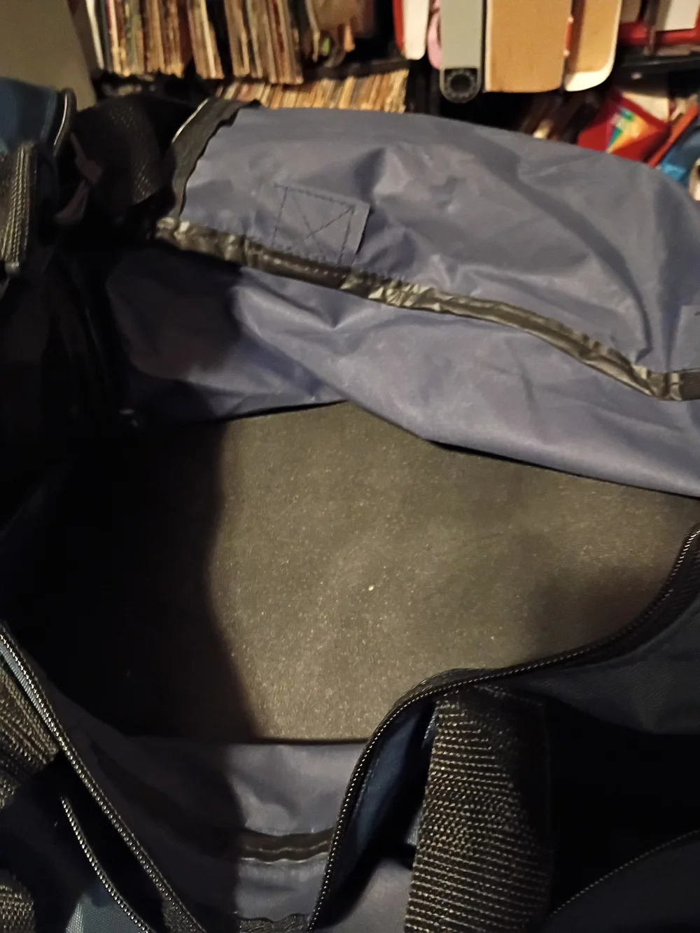 N/A navy duffle